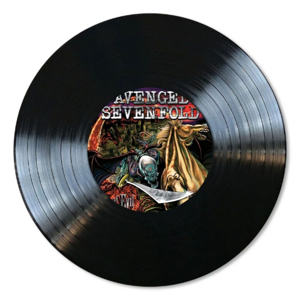 Disco de Vinil Decorativo Avenged Sevenfold 30cm – Decoração de Parede Metal com Fita Dupla Face