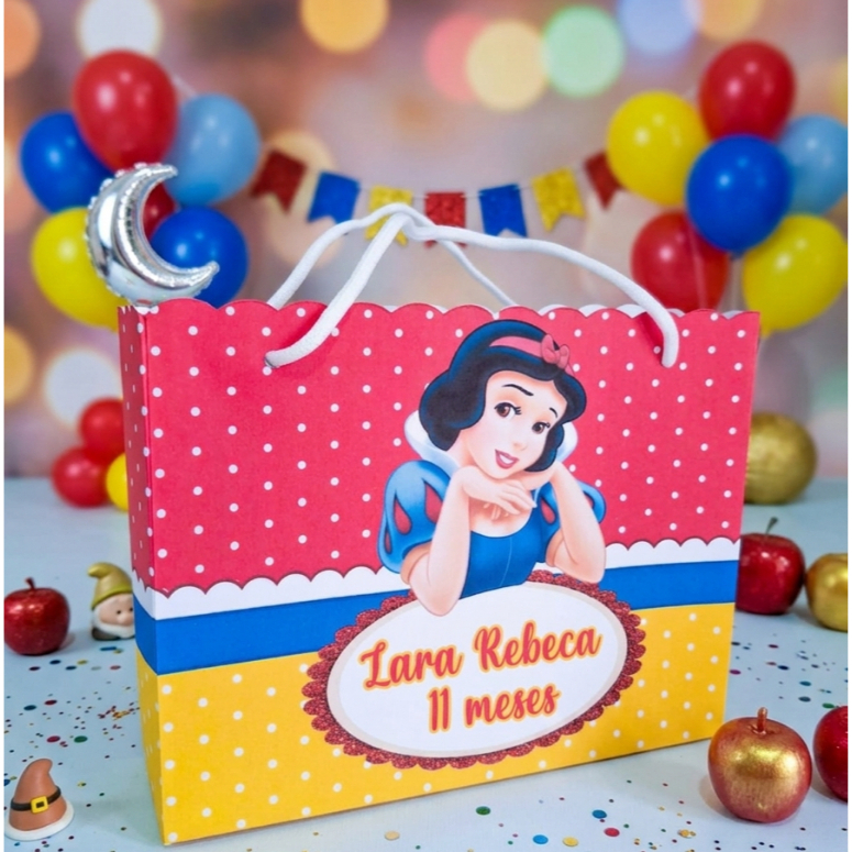 Sacolinha Surpresa Branca de neve menina Personalizada | Lembrancinhas | Festa | Aniversário JÁ VAI MONTADA