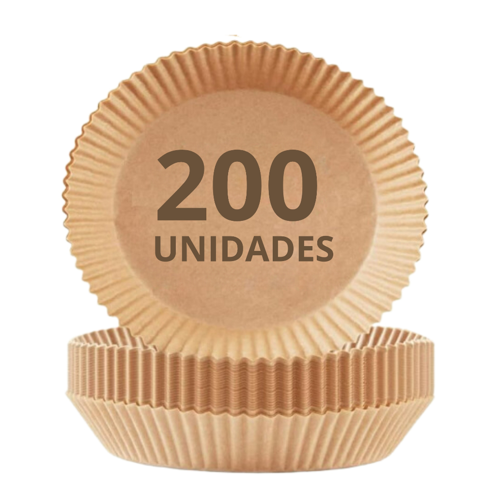 Papel para Air Fryer, Forma para Air Fryer, 200 Unidades, Papel Descartável, Antiaderente, AVIBES