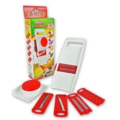 OFERTA Multi cortador fatiador e ralador de legumes 5 laminas diferentes com travas KEITA