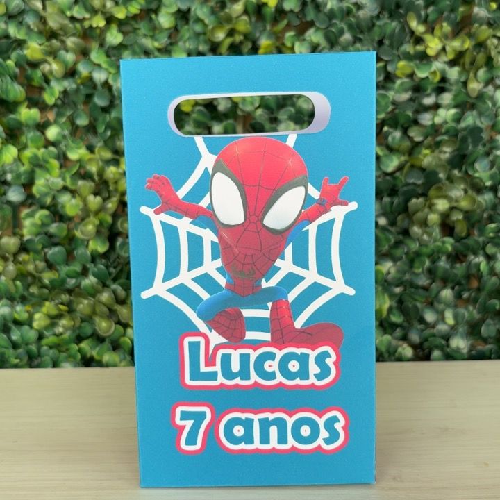 Sacolinhas Surpresas Personalizadas Tema Homem Aranha - Sacolinha De Papel - Lembrancinha de aniversário