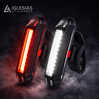 Lanterna Bike Bicicleta Sinalizador Traseira Luz De LED Branca e Vermelha Usb 100 Lumens
