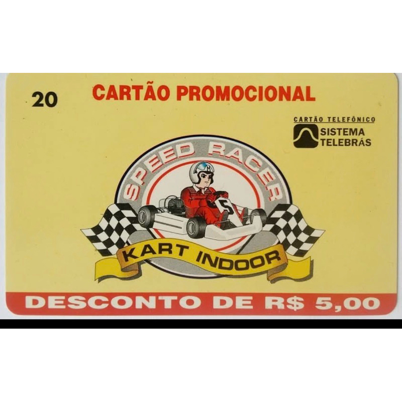 cartão telefônico speed racer - telebras - tiragem baixa 10 mil