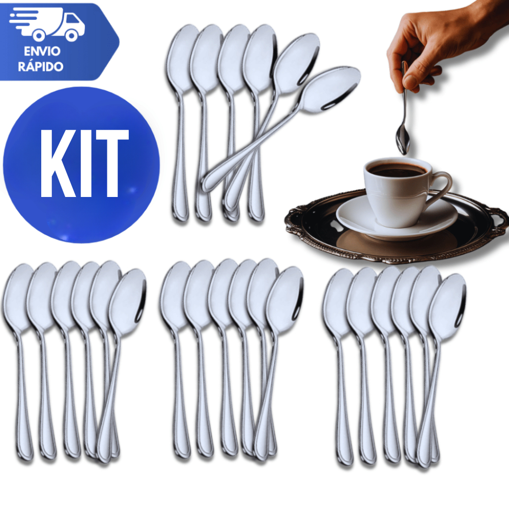 Colher Colheres de Café em Aço Inox Elegante Pequena Durável Variáveis Utilidades Multiuso Cozinha Chá Sobremesa