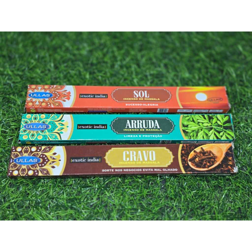 Incenso de Vareta  Kit Massala Indiano - Sol, Arruda, Cravo