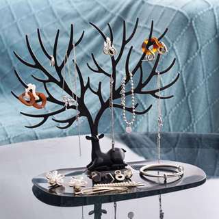 Porta Joias Para Brincos Colares Bijuterias Em Formato De Cervo Com Árvore Para Decoração em Oferta na Shopee