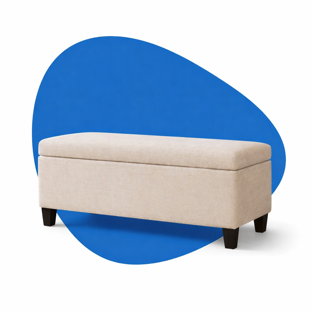 Banco Baú 80cm Estofado Para Quarto Sala Puff Organizador