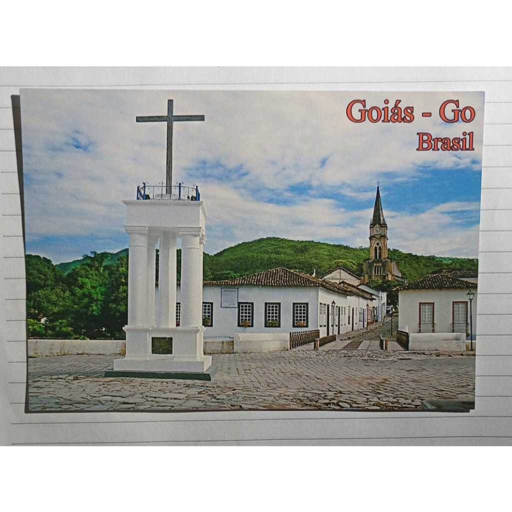 Cartão Postal – Cidade de Goiás (GO) – Cruz do Anhanguera, Casa de Cora Coralina e Igreja do Rosário