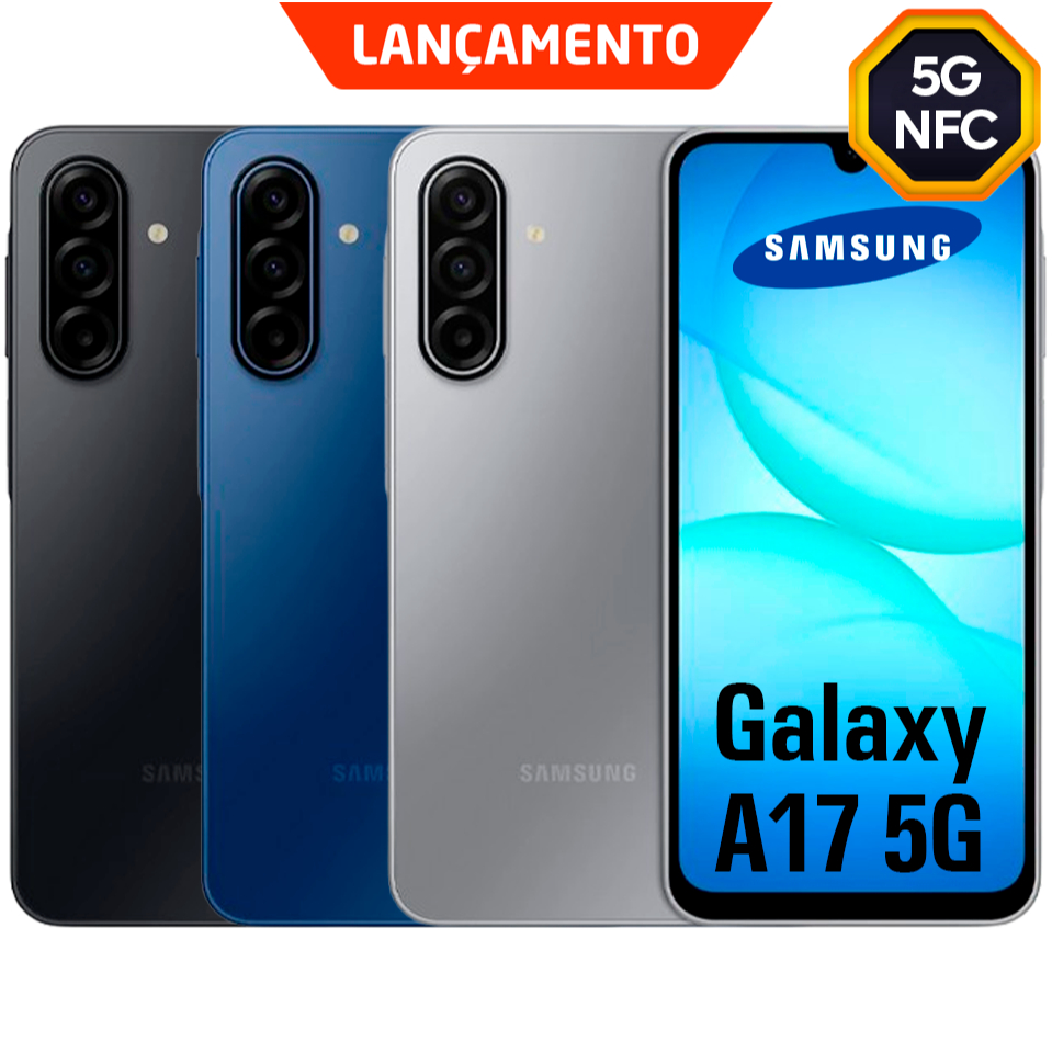 Celular Samsung Galaxy A17 5G NFC Dual SIM Tela Super AMOLED 6.7"  Câmera Tripla 50MP 256GB 128GB
