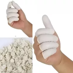 50 Dedeiras Descartáveis Latex Luva Proteção Dedos