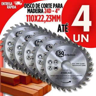 Disco Corte Madeira 24 Dentes 110x22,23mm Serra Circular 4" Esmerilhadeira Makita Profissiona em Oferta na Shopee
