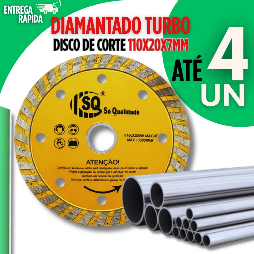 Disco de Corte Piso Cerâmica Revestimentos Azulejo Pedra 110x20x7mm Utilidades Discos Corte