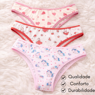 Kit Calcinhas Tanga 100% Algodão Conforto Diário