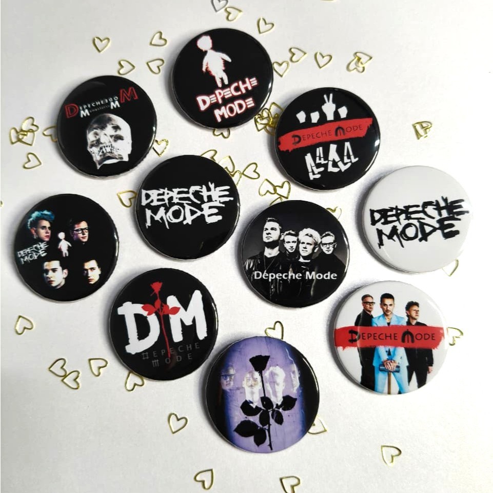 Kit 5 Bótons DEPECHE MODE bóton 3,5cm | Synth-Pop & Eletrônica/ New Wave/ Post-Punk |Música |Personalizados Pin alfinete