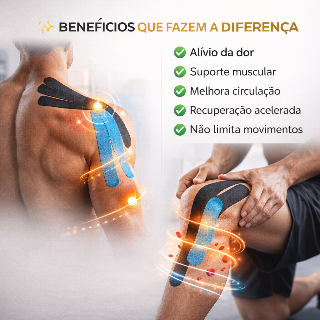 Detalhes do Kit 2 Fita Kinesio Tape Bandagem Elástica Adesiva 5cm X 5m,Alivia a Dor Tape Fisioterapia