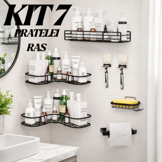 1/2/3/4 Pecas Suporte De Parede Com Adesivo Sabonete Shampoo Condicionador e Cozinha e Lavanderia