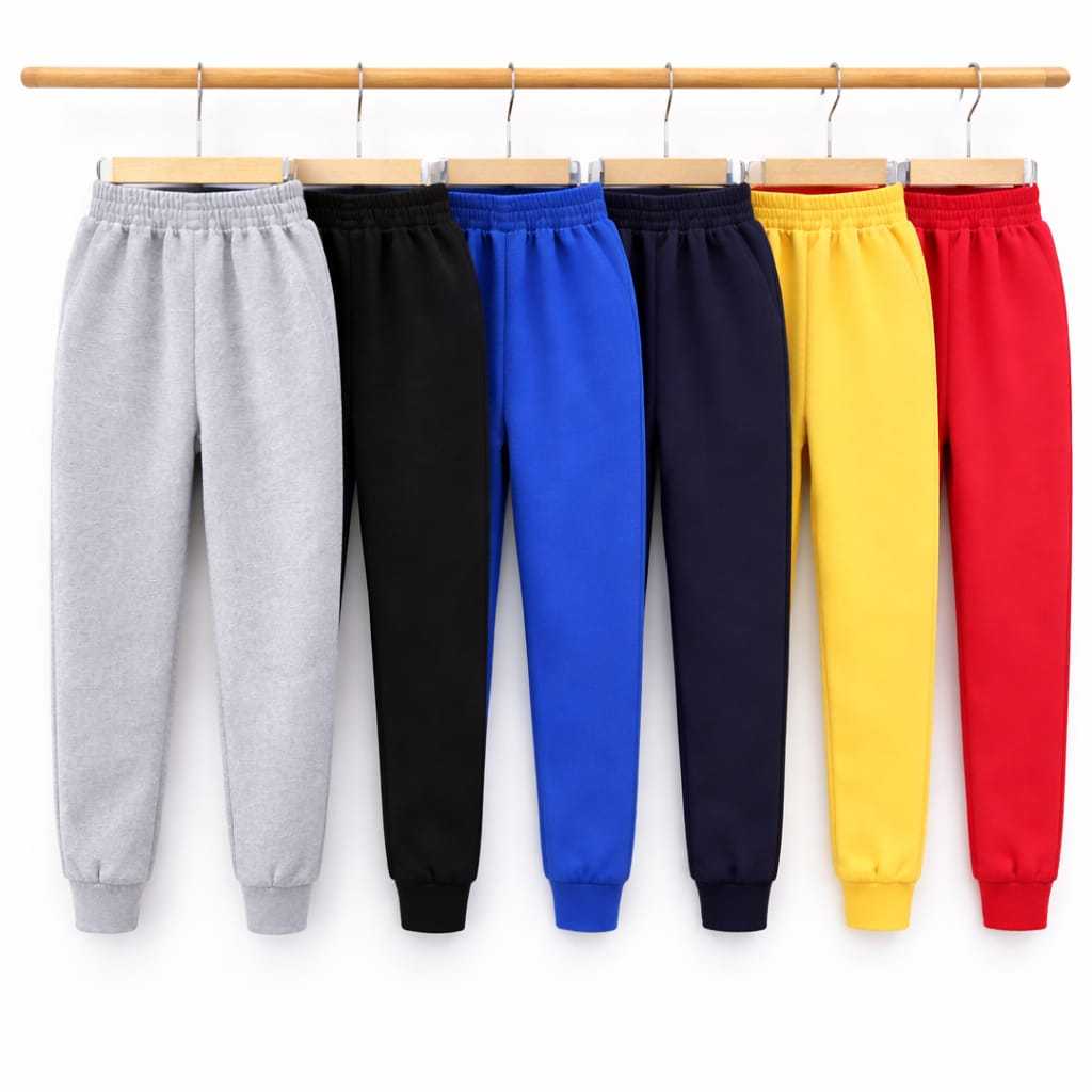 Kit 5 Calça Moletom Infantil Apeluciada, com Punho 1 a 12 anos