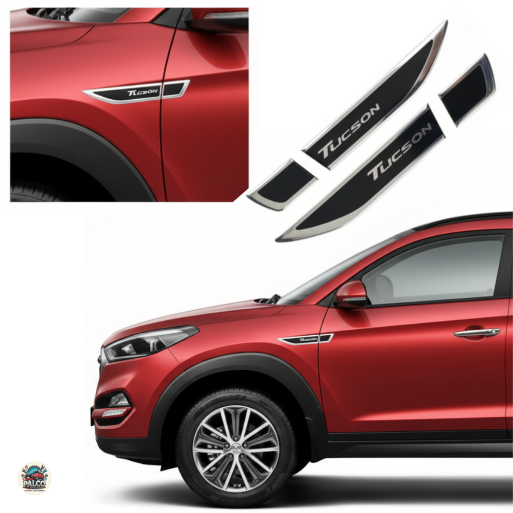 Par Aplique Emblema Adesivo Lateral Resinado Tucson em Oferta na Shopee