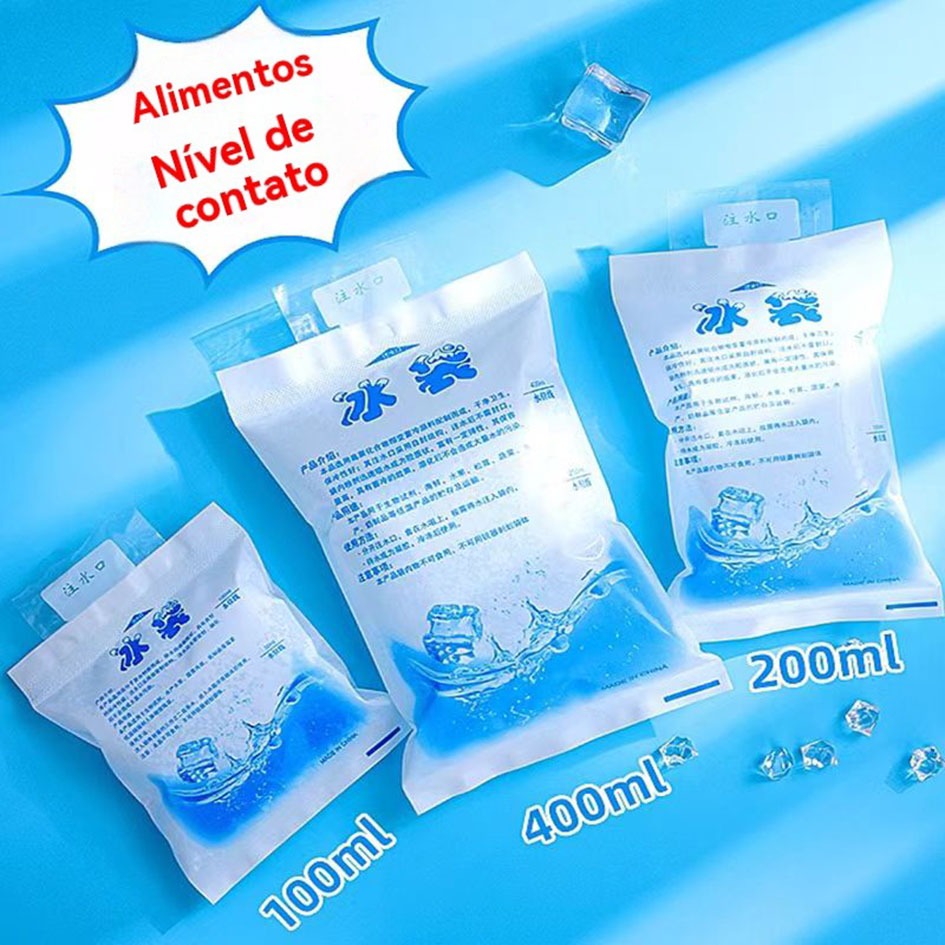 Kit gelo em gel artificial reutilizável flexível 100 ml/400 ml Gelotech gelox bolsa de gelo cooler em Oferta na Shopee