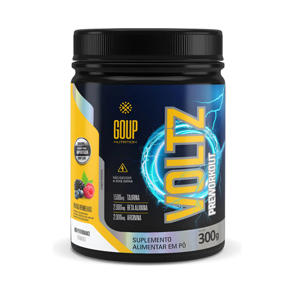Pré Treino em Pó Voltz 200mg de Cafeína Pote 300g - GoUP Nutrition