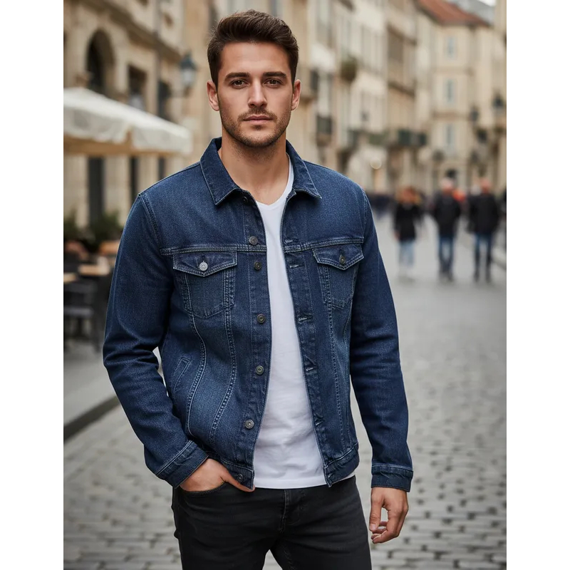 Jaqueta Jeans Azul Masculina - Casaco de Frio – Estilo, Conforto e Durabilidade em Uma Só Peça!
