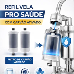 Kit 2 Refil Universal Filtro Torneira Carvão Ativado Saúde