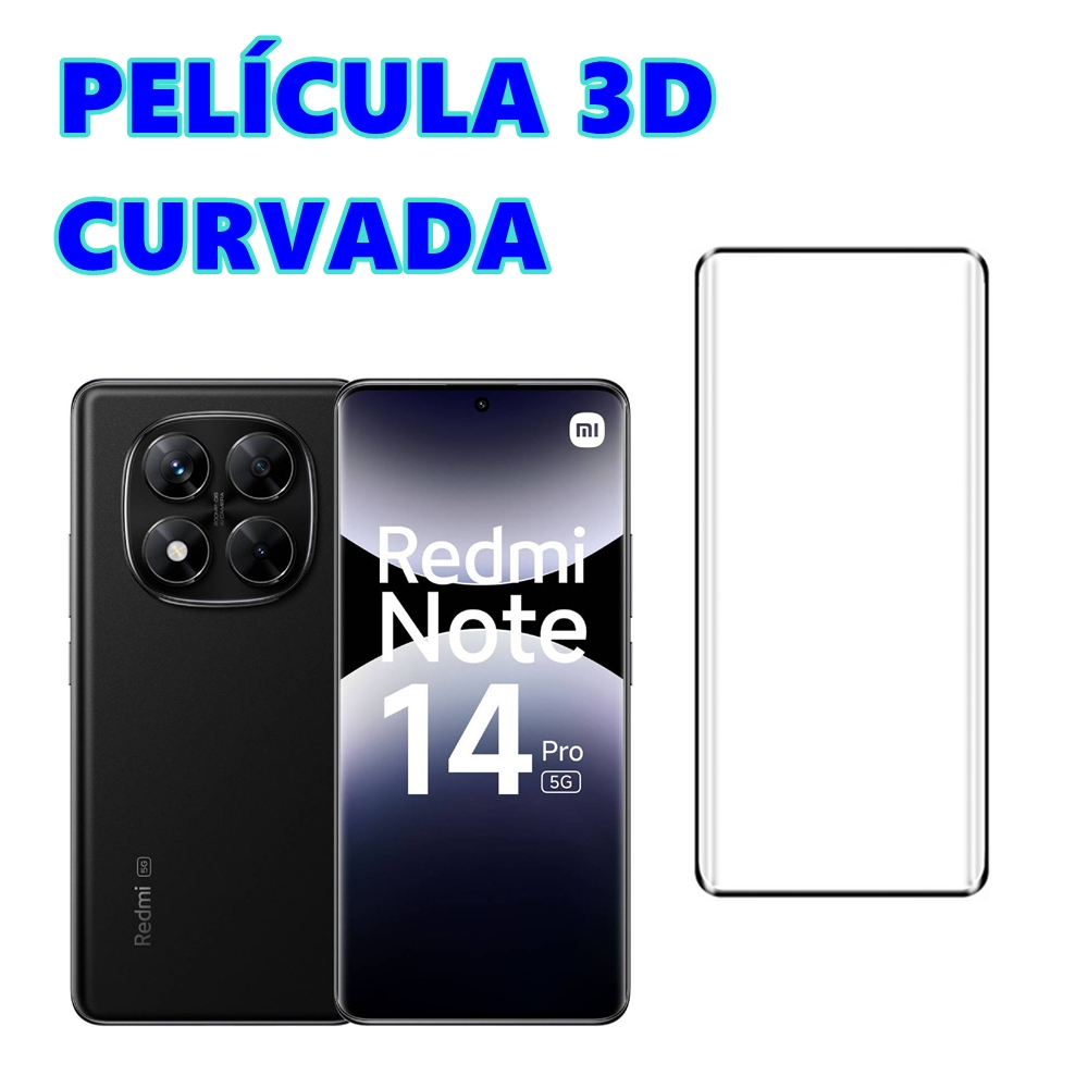 Película Curvada Note 14 Pro 5G Protetora De Tela Frontal Full Cover Para Celular Xiaomi Redmi + Kit Aplicação em Oferta na Shopee