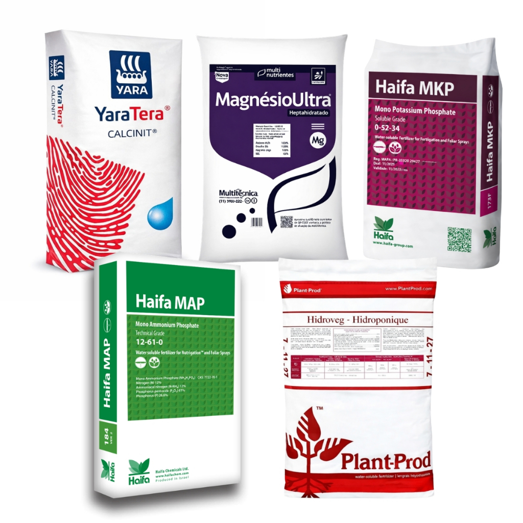 Kit Plant Prod 7-11-27 + Cálcio + Magnésio + Mkp + Map 1kg