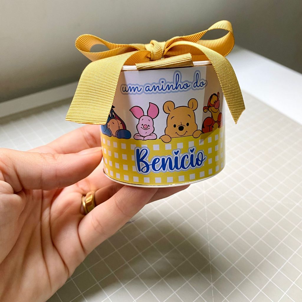 Kit Tubolata Personalizada 5x6 - Ursinho Pooh - Lembrancinha para aniversário, mesversario, batizado