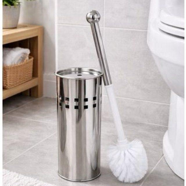 Kit Escova Sanitária e Suporte Aço Inox Alta Durabilidade Escova Higiênica Fácil Limpeza Vaso Sanitário Banheiro