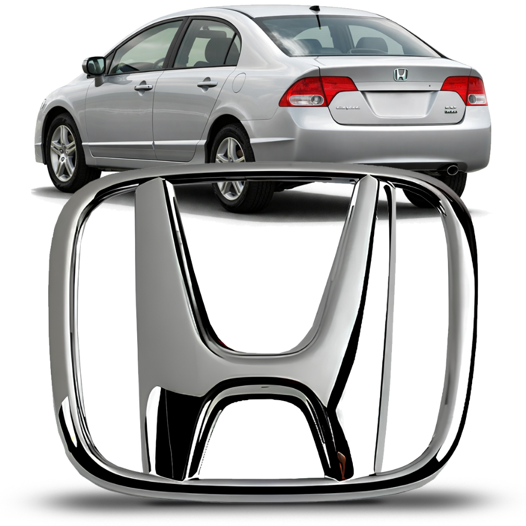 Emblema Traseiro New Civic 2007 a 2011 Porta Mala Logo Cromado Honda