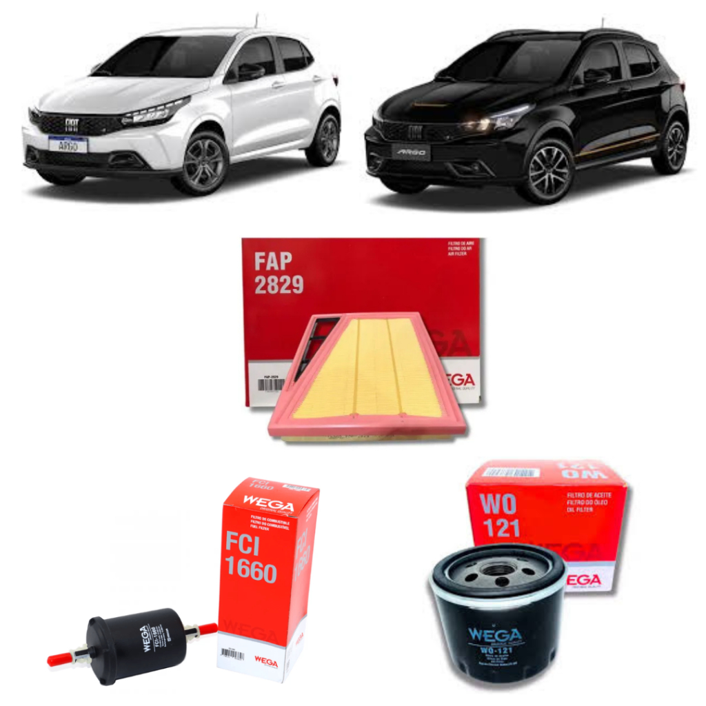 Kit Filtros Argo 1.0 1.3 Firefly Ar Óleo Combustível Wega