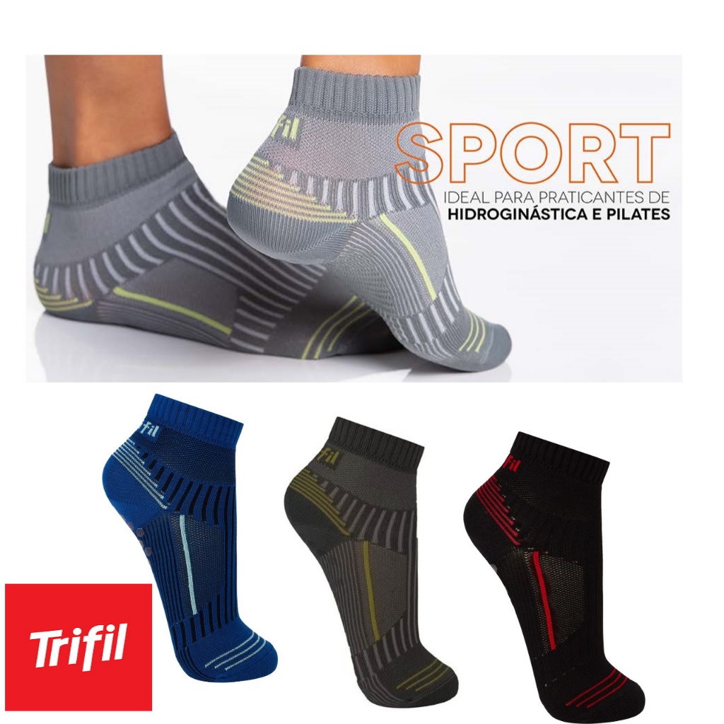 1 Par Meias Trifil T06037 Hidroginástica Pilates Antiderrapante