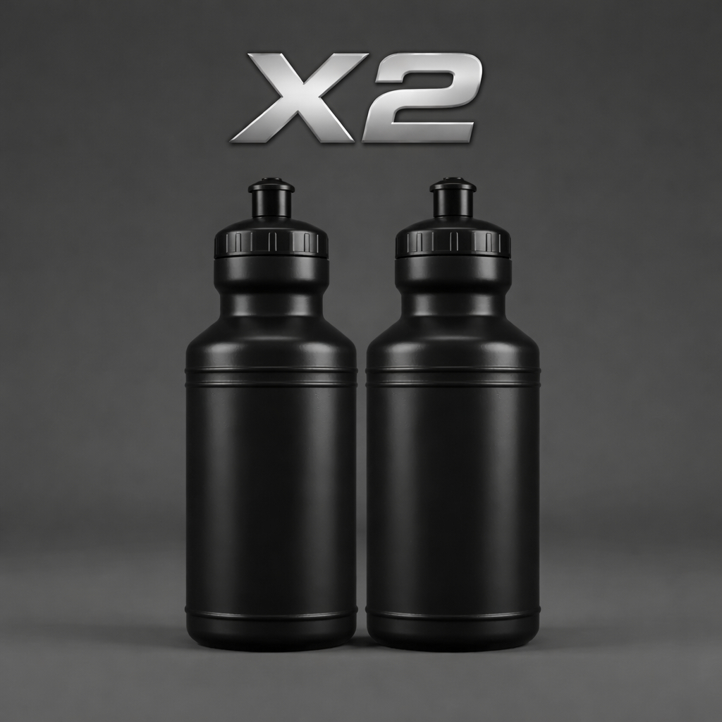 2 Garrafas Squeeze 500ml Academia Preta Plástica Atóxica Leve Portátil Sem Vazamento