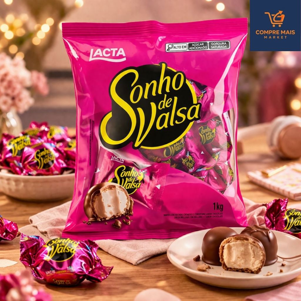 Bombom Sonho de Valsa 1kg Original Lacta Pacote Econômico Atacado Revenda Festa Presente Chocolate