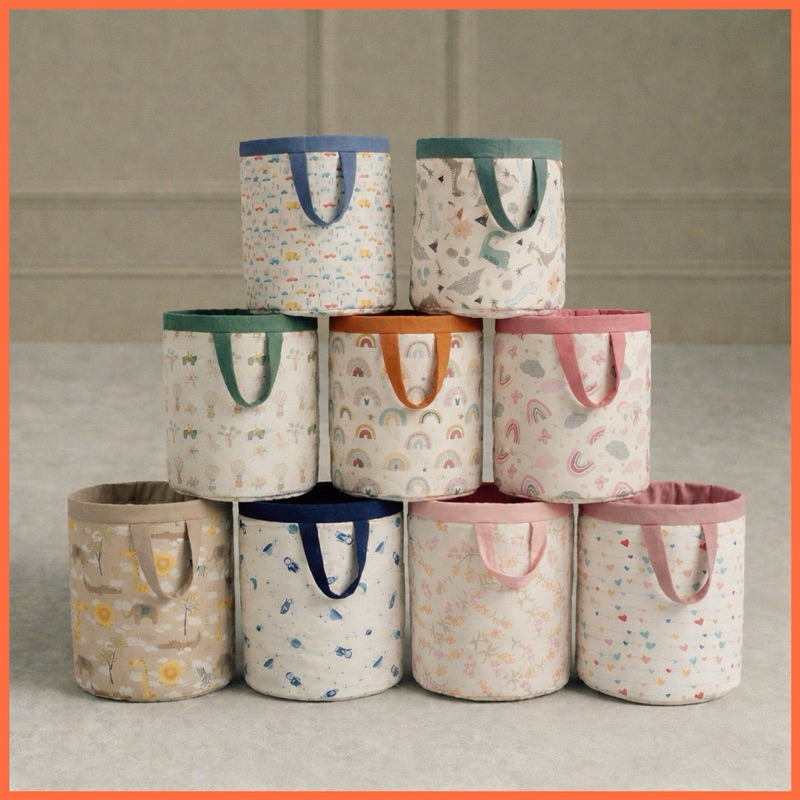 Cesto Organizador Infantil Brinquedos Roupa Algodão Dobrável Grande Quarto Bebê Menino Menina