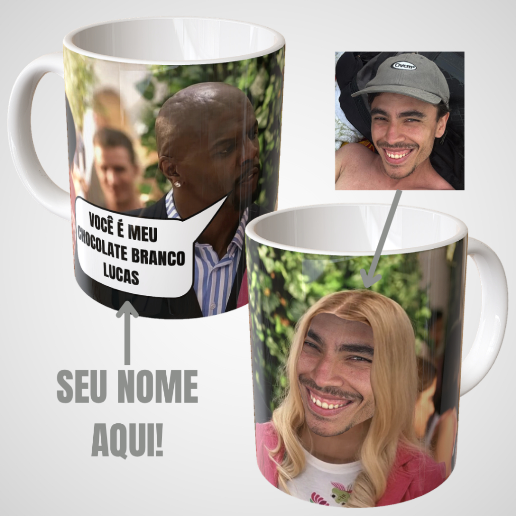 Caneca As Branquelas Personalizada com Foto e Nome Presente Engraçado
