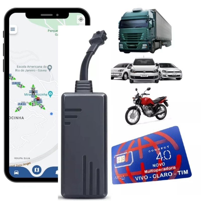 kit 3 Rastreadores veicular para moto carro e caminhão, com chip app