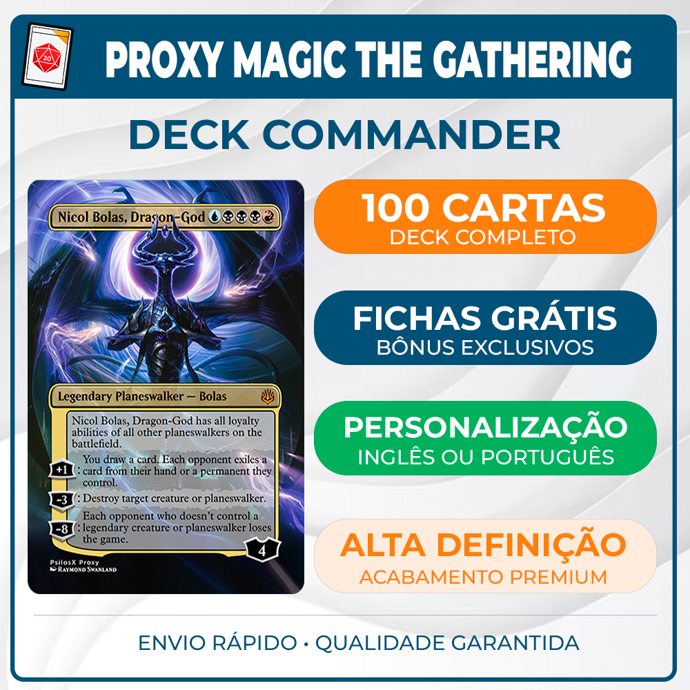 Deck Commander Proxy 100 Cartas  - Lista 100% Sua Magic The Gathering + Tokens