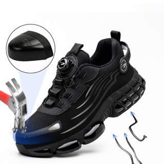 Sapato Calcado De Seguranca Epi Trabalho Bico De Aço Botão Rotativo Anti-Esmagamento Anti-Furo Sapatos De Trabalho em Oferta na Shopee