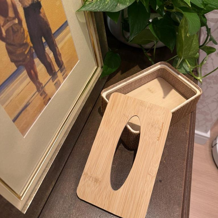 Organizador Porta Lenço em Bambu Caixa para Lenços Sofisticada e Funcional 4001-C2-PTALÇO