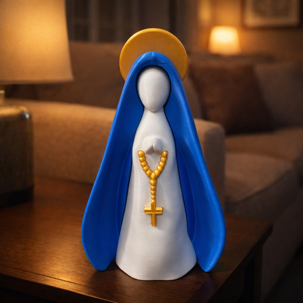 Escultura Decorativa Nossa Senhora Aparecida Minimalista | Imagem Católica Moderna | Decoração Religiosa |10cm 14cm 18cm