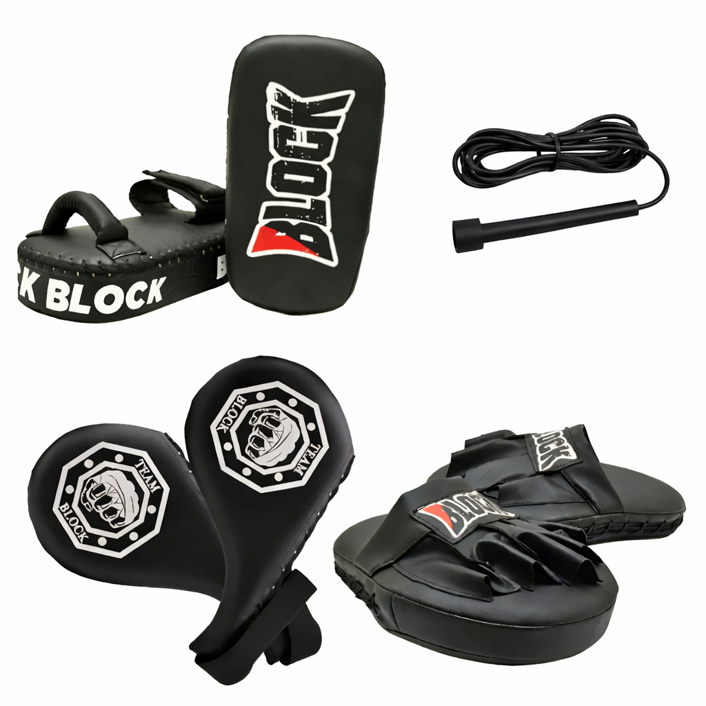 Kit Luta Aparador Chute Manopla Foco Soco Raquete Chute Alto Muay Thai, Boxe, MMA Artes Marcial