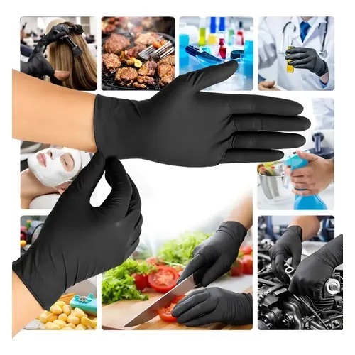Luva PRETA Nitrilica Descartável Sem Pó Resistente - 100 Unidades em Oferta na Shopee