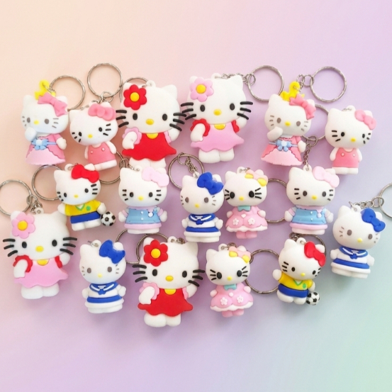 Chaveiro Hello Kitty 3D Fofo em Silicone - Lembrancinha Infantil e Colecionável
