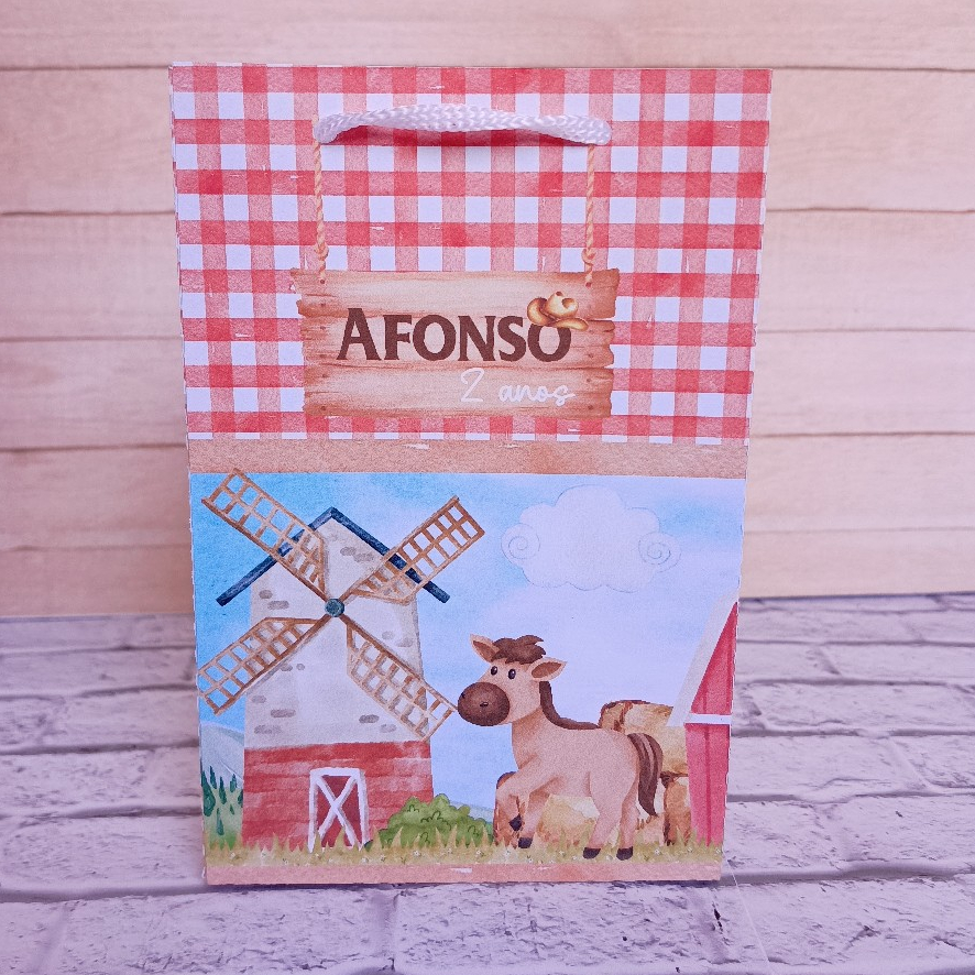 10/20/30 Sacolinhas Personalizadas 10x15cm FAZENDINHA VERMELHA | Pegue e Monte | Lembrancinhas | Sacolinha Surpresa FEST