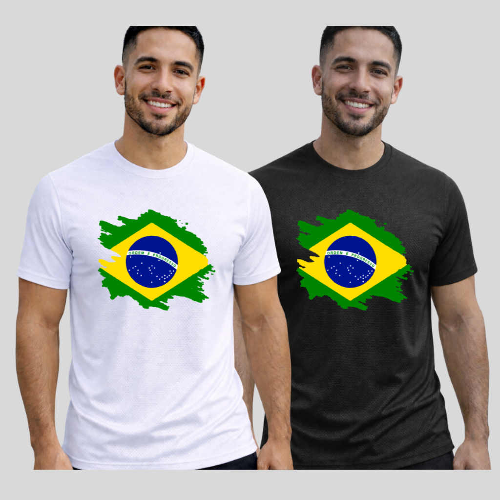 Kit 2 camisetas Brasil DryFit Copa Colméia Com Proteção Uv top