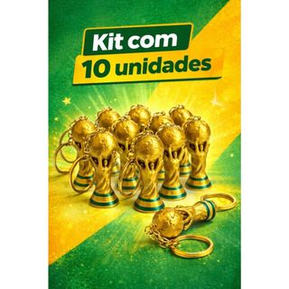 Kit Chaveiro Taça / Troféu da Copa 2026 - Brasil -  Lembrancinha e Presente Festa Tema Futebol