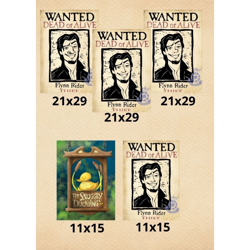 kit 5 cartazes flynn rider Enrolados Rapunzel