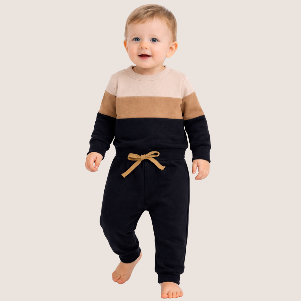 Conjunto Bebê Infantil Moletom Inverno Masculino e Feminino Roupa Confortável Quentinho suave Calça + Blusa Manga Longa